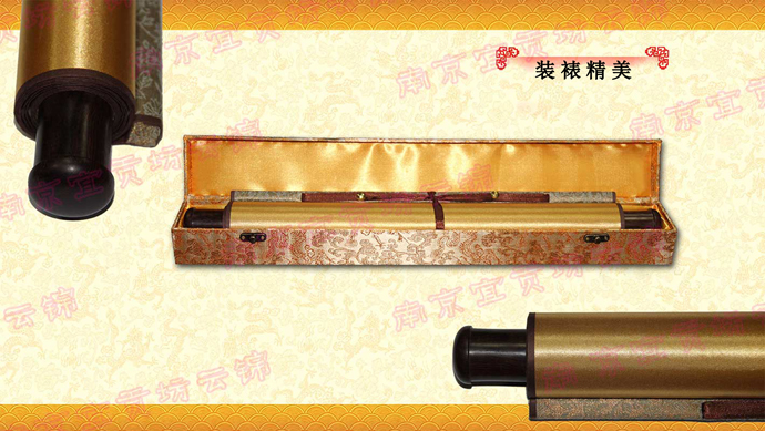 麒麟飛天真絲手工云錦卷軸